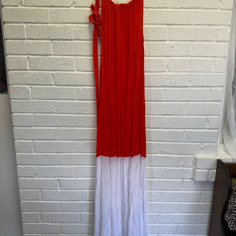 Armani Jeans Red and White Maxi Dress